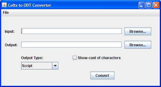 Application with no files filled in