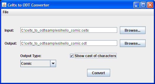 Application with all choices made