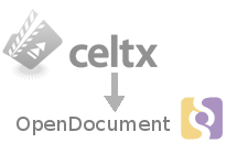 Logos for Celtx and OpenDocument