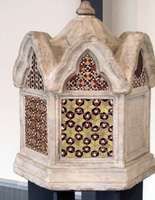Octagonal box with geometric patterns on each face