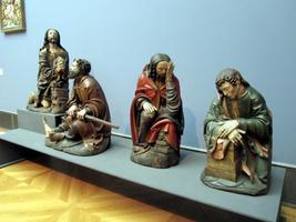 Statues of Jesus and three people; Jesus on Mount of Olives