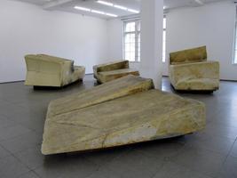 Large slabs of what appear to be mattress foam