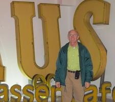 Me in front of large yellow letters