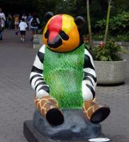 In front of National Zoo; panda painted as a mix of many animals