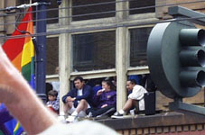 People watching from upper floor