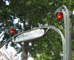art-deco style metro sign