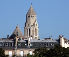 church building in background