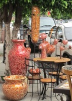 large ceramic tiled vases