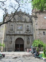 exterior church building showing door