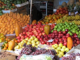 apples, grapes, mangos, and other fruit