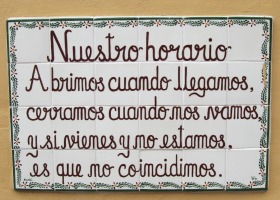 Sign in ceramic tile