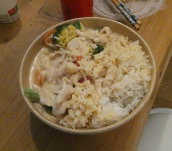 coconut curry chicken with rice