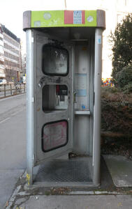 dilapidated phone booth