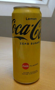 Can of Coca-Cola Zero Sugar lemon flavor
