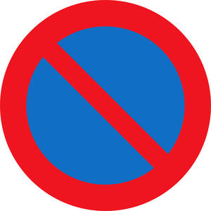 Red circle with backslash and blue background