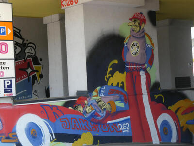 race car and driver
