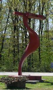 curved red abstract