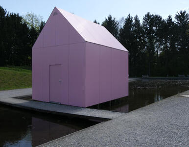 simple large pink house