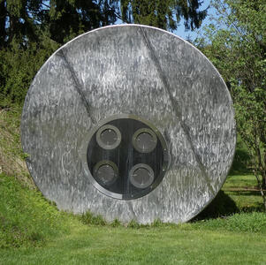 large cylindrical sculpture