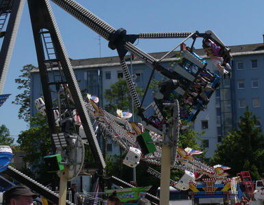 ride with people tilted upwards