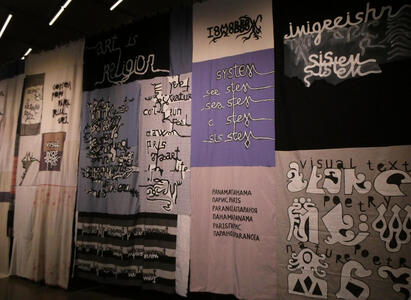 tapestries with words on them