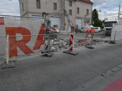 street torn up near remise 3