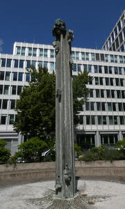 columnar sculpture in DIN plaza