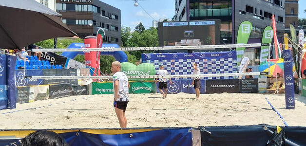 sand football at Karmeliterplatz