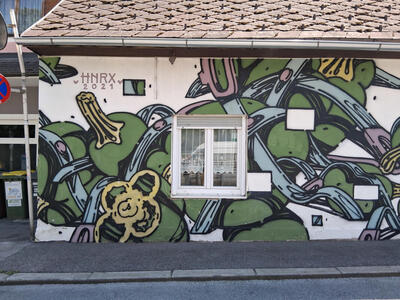 Wall mural with green vegetables