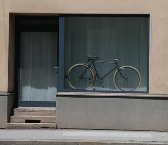 bicycle in shop window