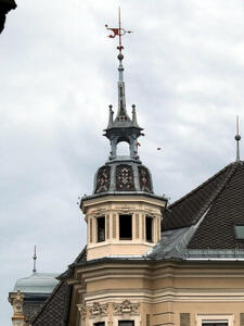 ornate spire of building