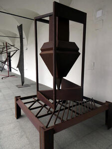 several abstract sculptures