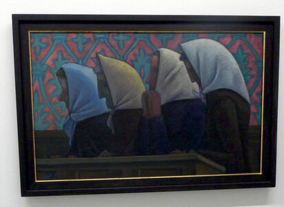 four women in head scarves