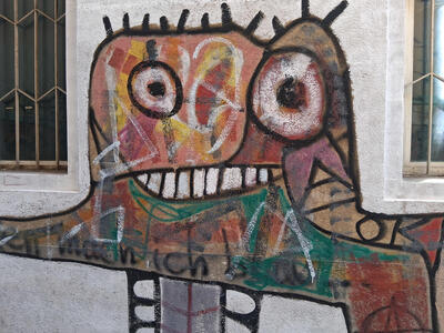 abstract grafitti of a face