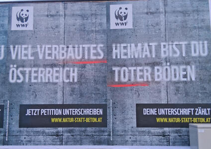 Viel verbautes Österreich / Heimat bist du toter Böden