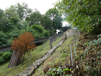 View of rail for funicular