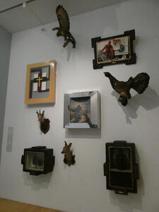 sculptures of animals on walls