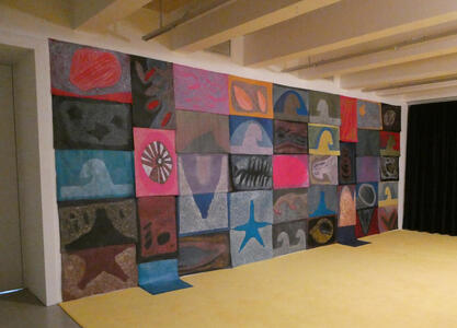 multicolored tapestries