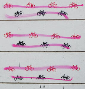 graffiti of bicycles