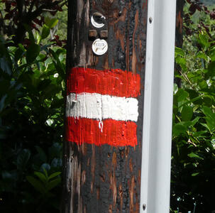 red white red trail marker