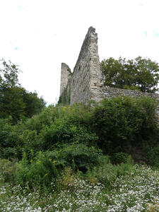 Side view of ruined wall