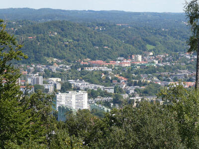 View of the “citified” portion of the city from the trail to Fürstenstand