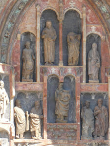 Niches with religious statuary in them