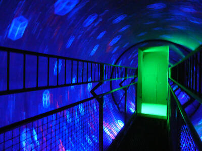 Corridor where outer cylinder rotates