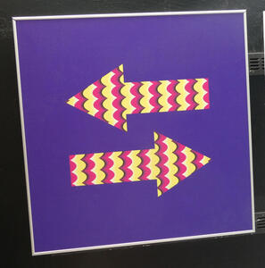 Two arrows, one pointing left and one pointed right. They are both filled with wavy lines and appear to move.