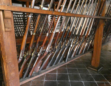 rack of rifles