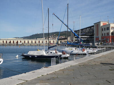 boats in Trieste harbor