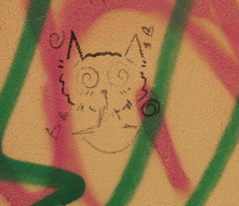 Cat with spirals for eyes