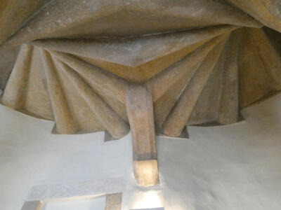 View of underside of staircase.