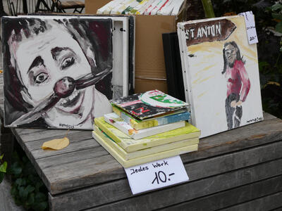 Various small paintings by someone named Hannes